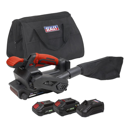 Sealey SV20 Series 76mm Cordless Belt Sander Kit 20V - 2 Batteries CP20VBSKIT Sealey - Dynamic Drive