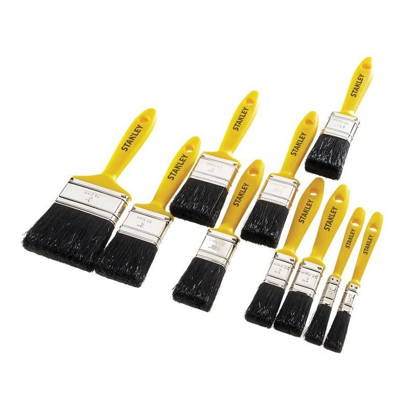 Stanley® Hand Tools Hobby Paint Brush Set of 10 12(2) 25(2) 38(3) 50(2) & 75mm STANLEY® Hand Tools - Dynamic Drive