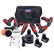 Sealey SV12 Series 6 x 12V Cordless Power Tool Kit 3 Batteries CP1200COMBO2B Sealey - Dynamic Drive
