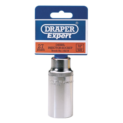 Draper Diesel Injector Socket, 1/2" Sq. Dr., 27mm 16216 Draper - Dynamic Drive