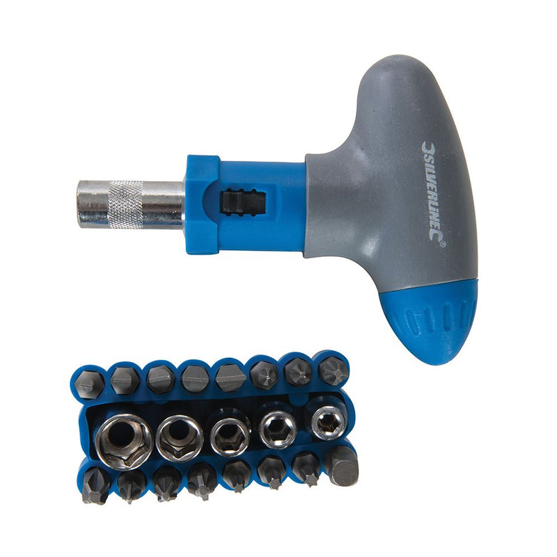Silverline T-Handle Ratchet Screwdriver Set 22pce 22pce Silverline - Dynamic Drive