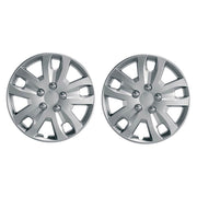 Pair Of Silver 14" Universal Caravan Wheel Trims Hub Caps Streetwize  - Dynamic Drive