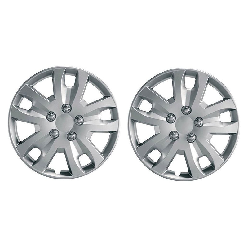 Pair Of Silver 14" Universal Caravan Wheel Trims Hub Caps Streetwize  - Dynamic Drive