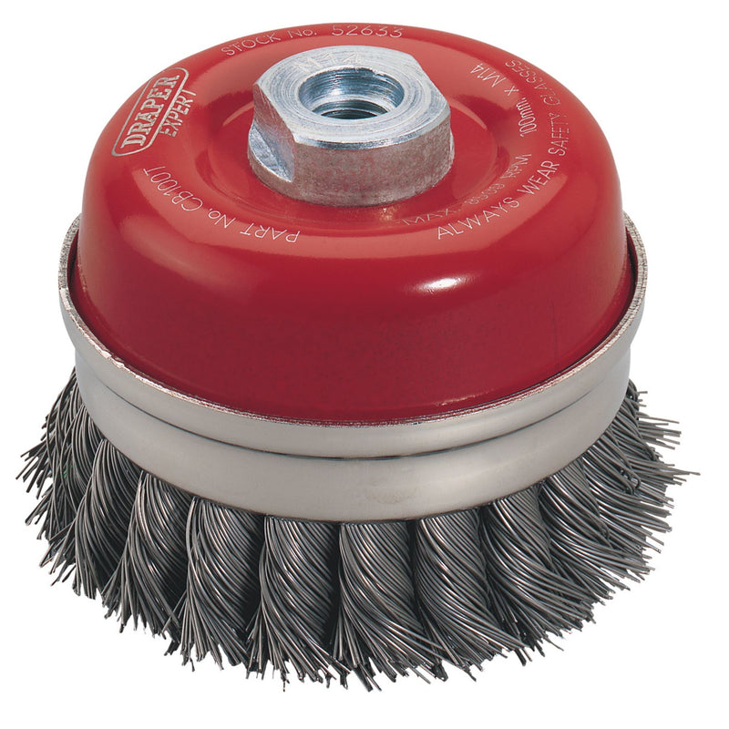 Draper Expert Twist Knot Wire Cup Brush, 100mm, M14 52633 Draper - Dynamic Drive