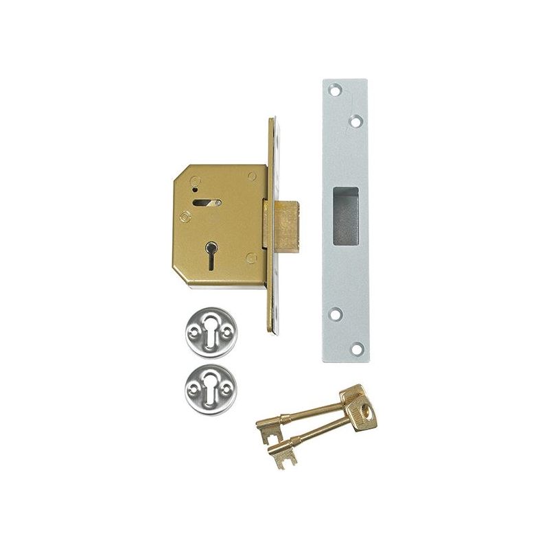 Union 3G115 C Series 5 Lever Deadlock 67mm 2.5in Satin Chrome UNION - Dynamic Drive