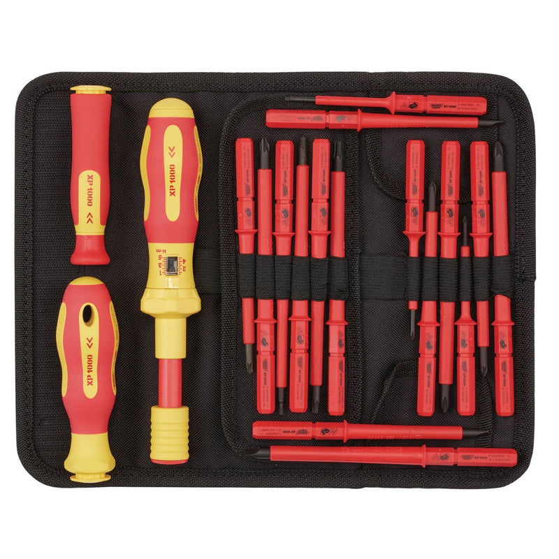 Draper XP1000 VDE Interchangeable Torque Screwdriver Set (19 Piece) 81762 Draper - Dynamic Drive
