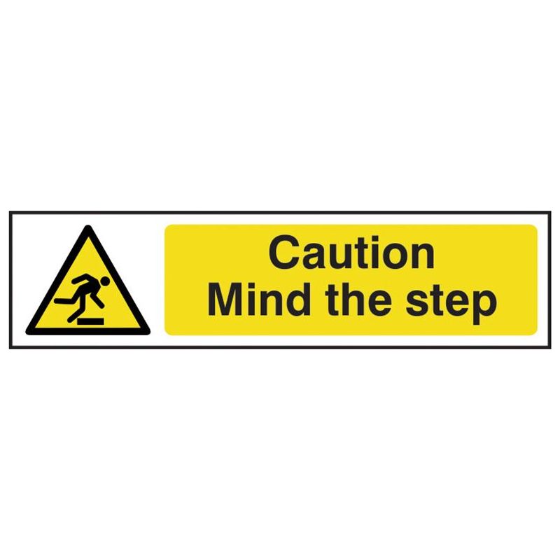 Scan Caution Mind The Step - PVC Sign 200 x 50mm Scan - Dynamic Drive