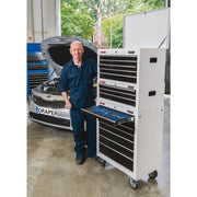 Draper Combined Roller Cabinet and Tool Chest, 15 Drawer, 26", White 04597 Draper - Dynamic Drive