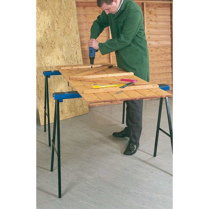 Draper Pair of Fold Down Trestles, 1000 x 800mm 52072 Draper - Dynamic Drive