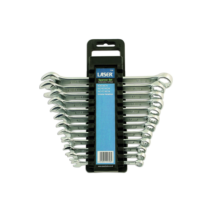 Laser Combination Spanner Set 8 - 19mm 12pc 1798 Laser - Dynamic Drive