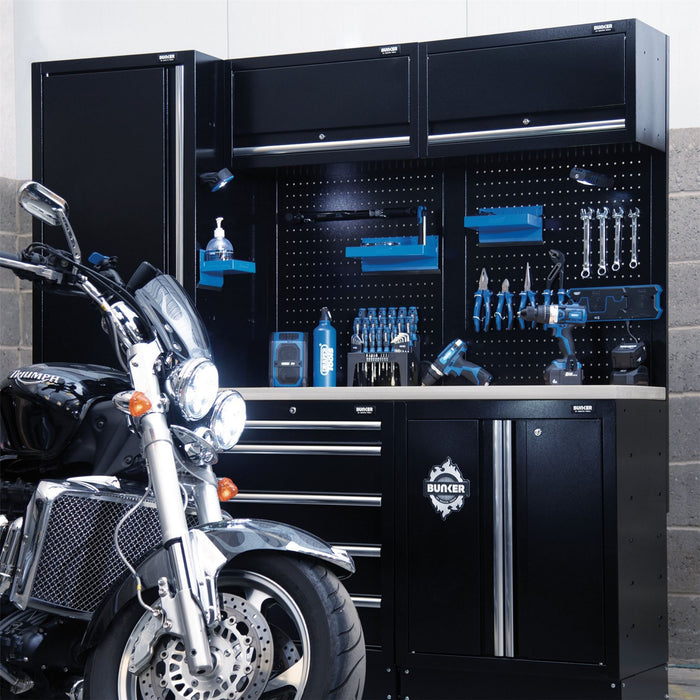 Draper BUNKER Modular Storage Combo with Stainless Steel Worktop (11 Piece) Draper - Dynamic Drive