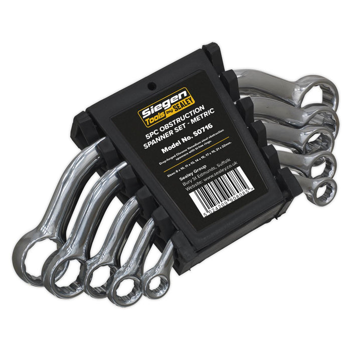 Seigen by Sealey Obstruction Spanner Set 5pc Metric S0716 Seigen by Sealey  - Dynamic Drive