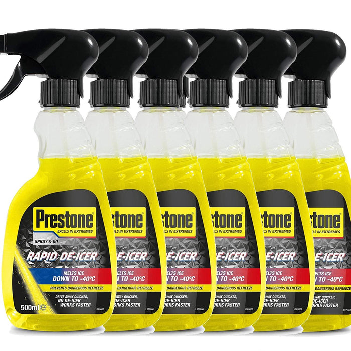 6x PRESTONE De-Icer 500ml Melts Windscreen Ice, Frost & Snow Fast -40c Deicer Prestone  - Dynamic Drive
