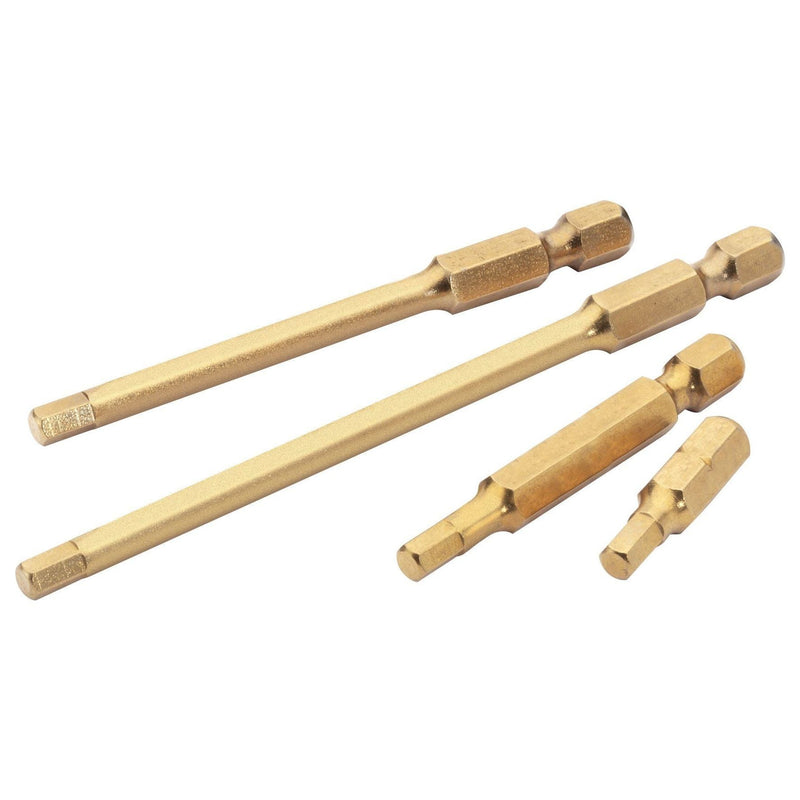 Draper 1.5mm 1/4" Hex Hexagonal Titanium Nitride Coated Insert Bit 50mm Long x 2 Draper - Dynamic Drive
