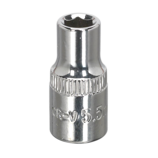 Sealey WallDrive Socket 5.5mm 1/4"Sq Drive Fully Polished SP14055 Sealey - Dynamic Drive