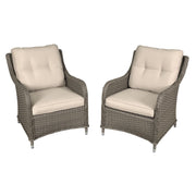 Dellonda Chester Rattan Wicker Outdoor Armchairs 2pc DG69 Dellonda - Dynamic Drive