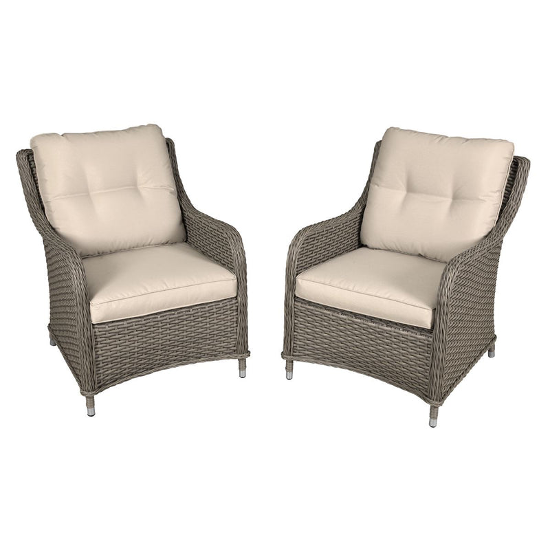 Dellonda Chester Rattan Wicker Outdoor Armchairs 2pc DG69 Dellonda - Dynamic Drive