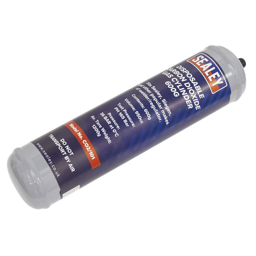Sealey Gas Cylinder Disposable Carbon Dioxide 600g CO2/101 Sealey - Dynamic Drive