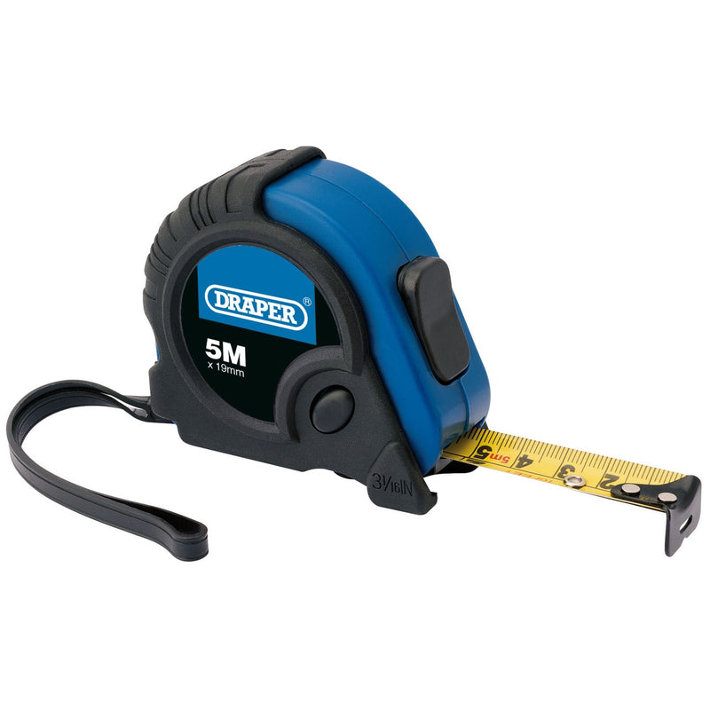 Draper Soft Grip Measuring Tape, 5m/16ft x 19mm 82818 Draper - Dynamic Drive