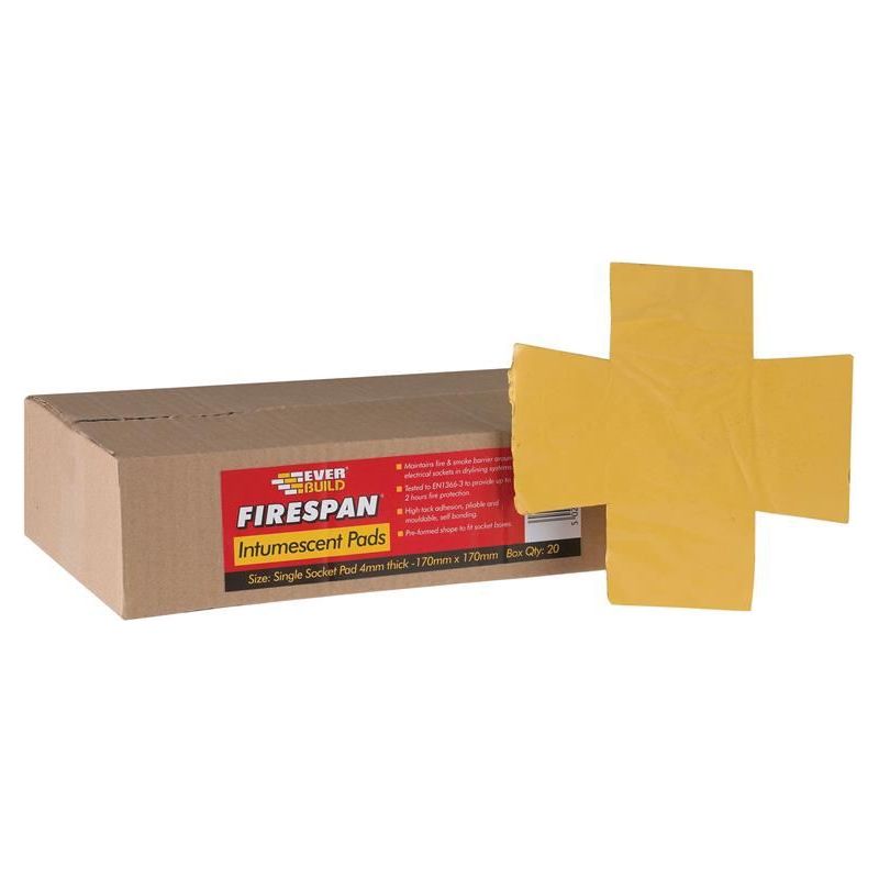 Everbuild Sika Firespan Intumescent Single Socket Pad (Box 20) Everbuild Sika - Dynamic Drive