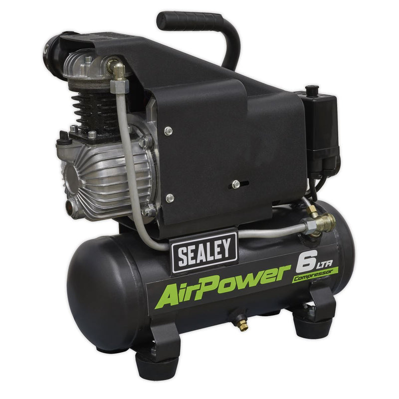 Sealey Air Compressor 6L Direct Drive 1hp SAC0610E Sealey - Dynamic Drive