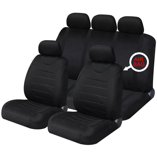 Sakura Car Seat & Headrest Covers Carnaby Black Universal Size Elasticated Hems Sakura - Bars 4 Cars