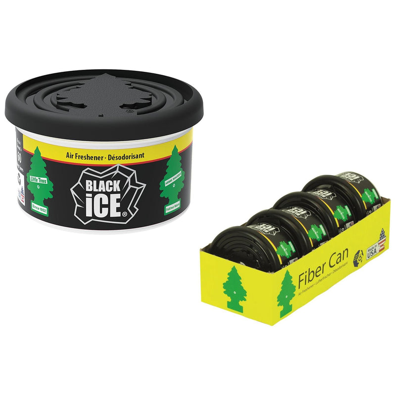 4x Little Tree Magic Car Air Freshener BLACK ICE Fragrance Scent Fiber Can 30g Little Trees  - Dynamic Drive