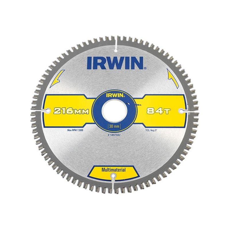 Irwin® Multi Material Circular Saw Blade 216 x 30mm x 84T TCG IRWIN® - Dynamic Drive