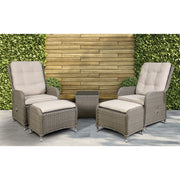 Dellonda Chester Rattan Wicker Outdoor Recliner Loungers & Table Set 5pc Dellonda - Dynamic Drive