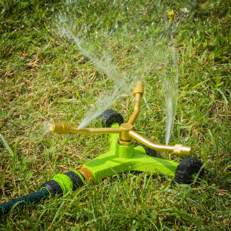 Sealey 3-Arm Brass Sprinkler with Metal Wheeled Base JS2032 Sealey - Dynamic Drive