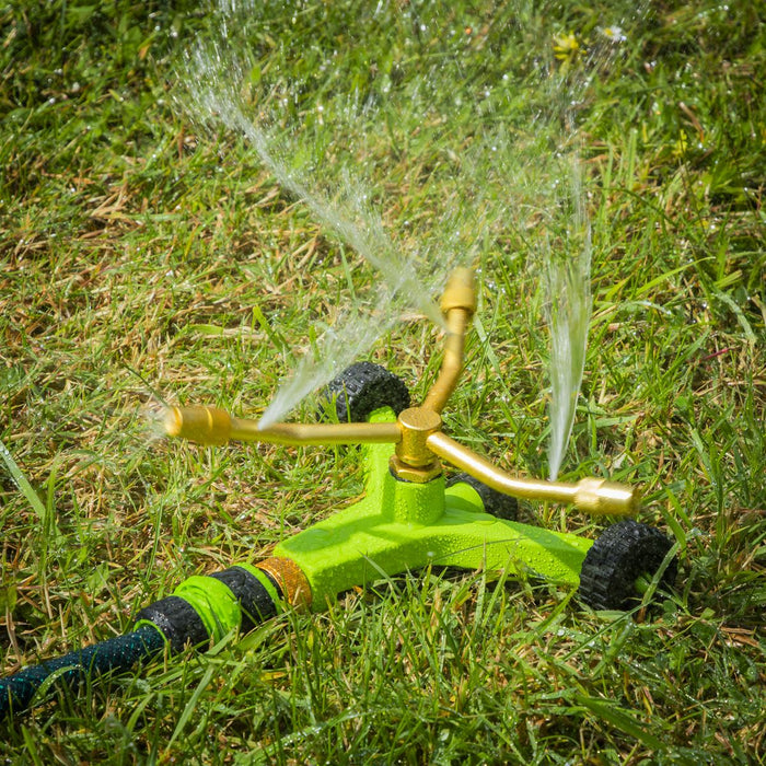 Sealey 3-Arm Brass Sprinkler with Metal Wheeled Base JS2032 Sealey - Dynamic Drive