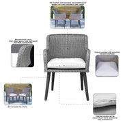 Dellonda Buxton Rattan Wicker Outdoor Chairs Set 2pc DG76 Dellonda - Dynamic Drive
