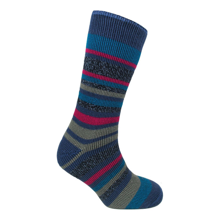 Ladies thermal insulated striped socks (assorted colours) 2628 UK Camping And Leisure - Dynamic Drive