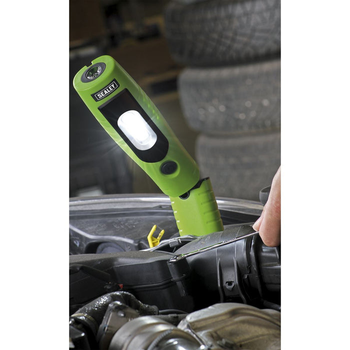 Sealey Green Rechargeable 360° Inspection Lamp 7 SMD+3W LED Lithium-ion Sealey  - Dynamic Drive