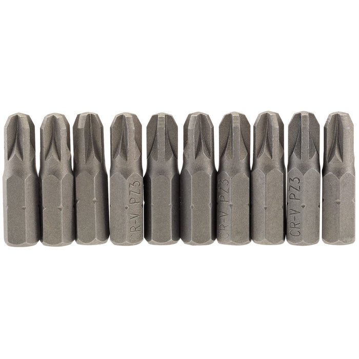 Draper PZ Type Insert Bit, 1/4" Hex, 25mm Long, No.3 (Pack of 10) 64057 Draper - Dynamic Drive