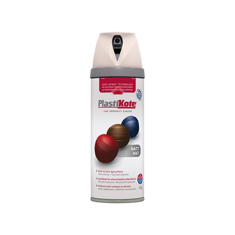 Plastikote Twist & Spray Matt Antique White 400ml PlastiKote - Dynamic Drive