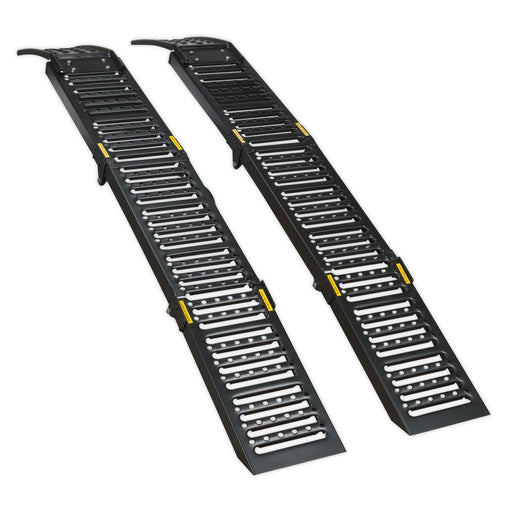 Sealey Steel Folding Loading Ramps 500kg Capacity per Pair FCR500 Sealey - Dynamic Drive