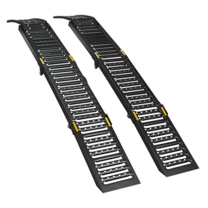Sealey Steel Folding Loading Ramps 500kg Capacity per Pair FCR500 Sealey - Dynamic Drive