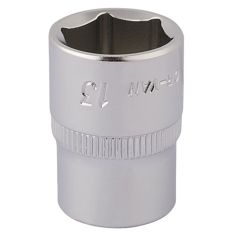 Draper Elora Hexagon Socket, 1/4" Sq. Dr., 13mm 11102 Draper - Dynamic Drive
