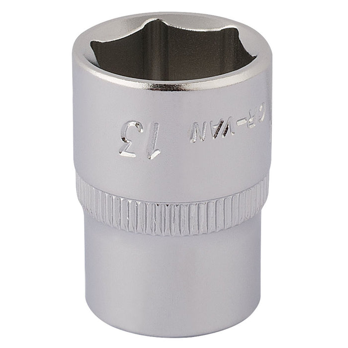 Draper Elora Hexagon Socket, 1/4" Sq. Dr., 13mm 11102 Draper - Dynamic Drive