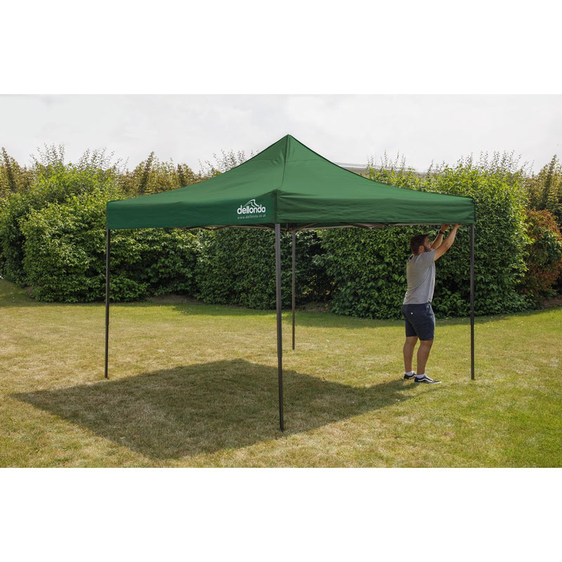 Dellonda 2x2m Pop-Up Gazebo Heavy Duty with Carry Bag - Dark Green Dellonda - Dynamic Drive