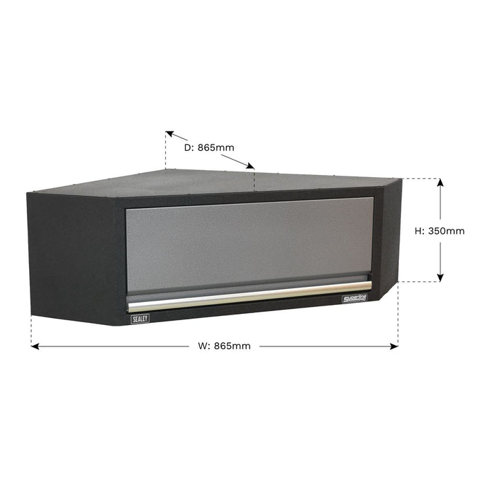 Sealey Modular Corner Wall Cabinet 865mm APMS61 Sealey - Dynamic Drive
