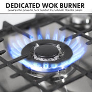 Baridi Gas Hob with 5 Cooking Zones 70cm - Stainless Steel DH227 Baridi - Dynamic Drive