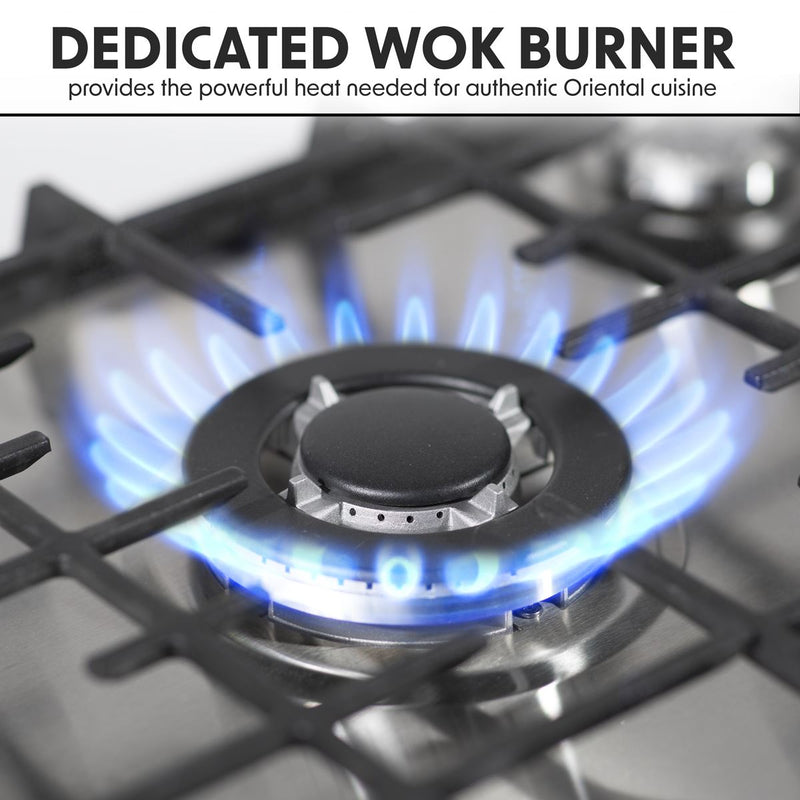 Baridi Gas Hob with 5 Cooking Zones 70cm - Stainless Steel DH227 Baridi - Dynamic Drive