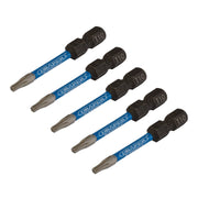 Draper Expert TX-STAR Impact Screwdriver Bits, T10 x 50mm, 1/4" Hex (Pack of 5) Draper - Dynamic Drive