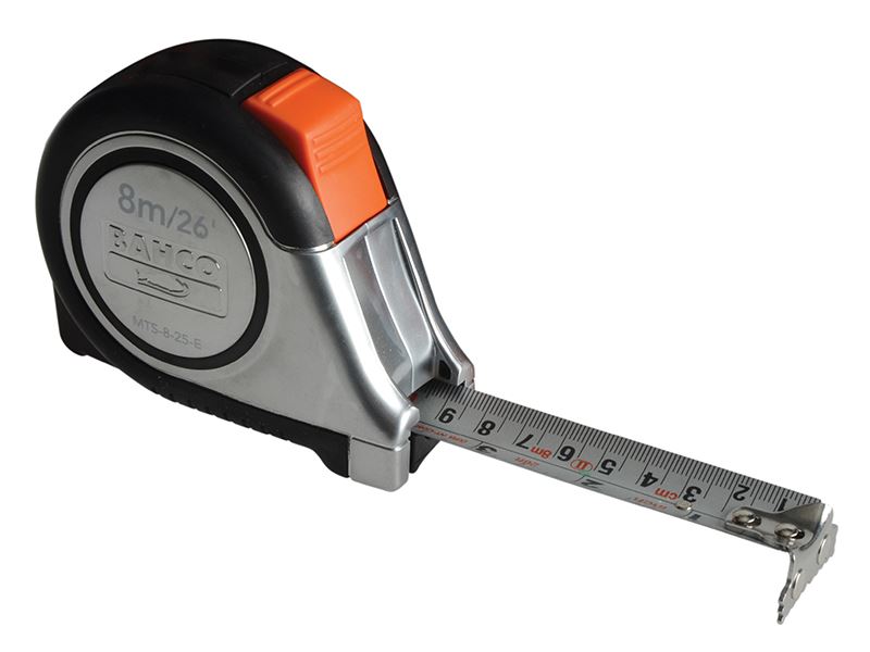 Bahco MTS Reversible Magnetic Tip Auto Pocket Tape 8m/26ft (Width 25mm) Bahco - Dynamic Drive