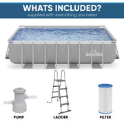 Dellonda Deluxe Steel Frame Swimming Pool with Filter Pump 18ft DL22 Dellonda - Dynamic Drive