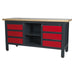 Sealey Workstation with 6 Drawers & Open Storage AP1905D Sealey - Dynamic Drive