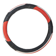 Simply Luxury Steering Wheel Cover Black Red & Chrome 15" Universal Protector Simple  - Dynamic Drive