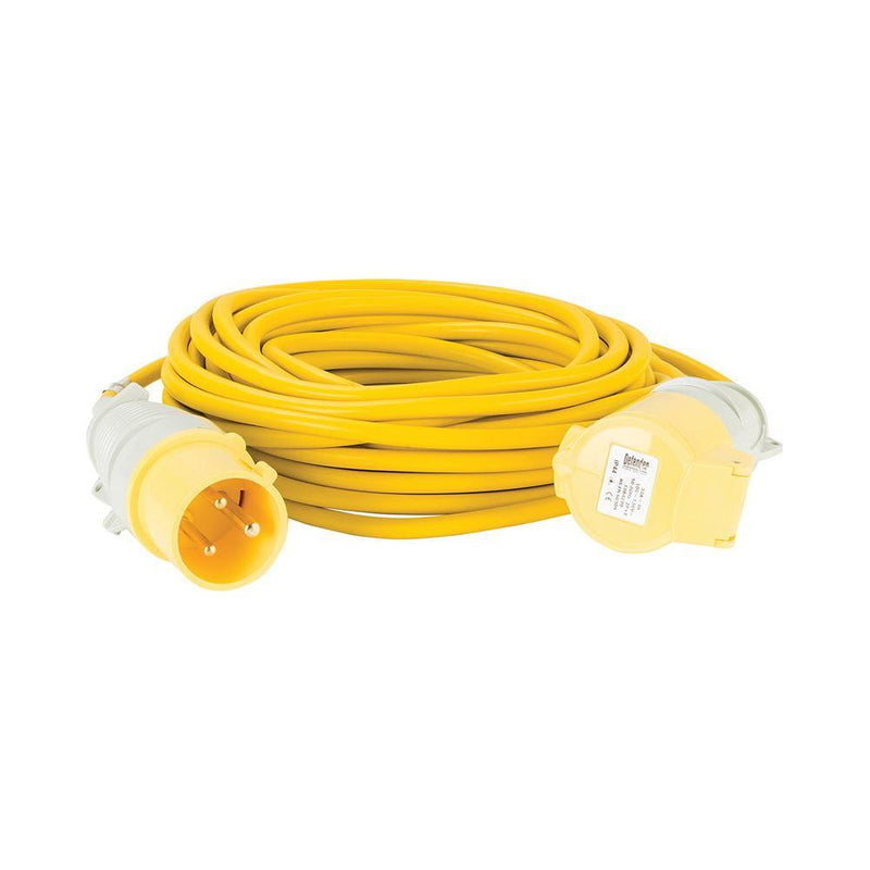 Defender Extension Lead Yellow 2.5mm2 32A 14m 110V Defender - Dynamic Drive